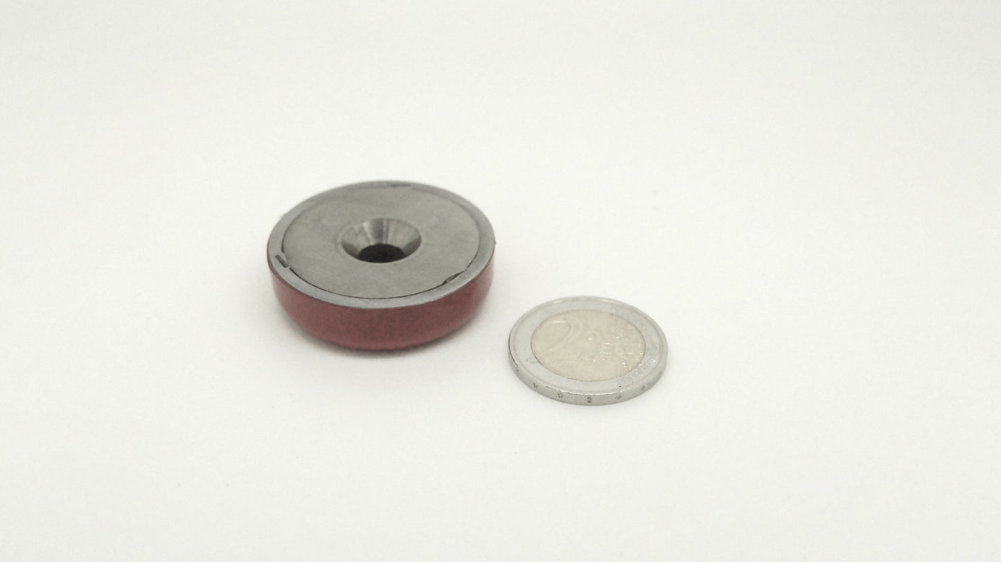 Magnetic Base AlNiCo 38x10.5 w/Hole (6mm)
